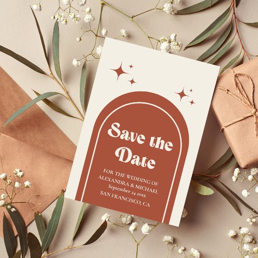 Minimal Retro Arch Save The Date