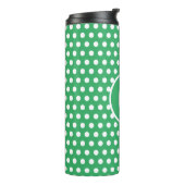 Minimal Retro Green Polka Dots Anfangsbuchstaben Thermosbecher (Nach links gedreht)