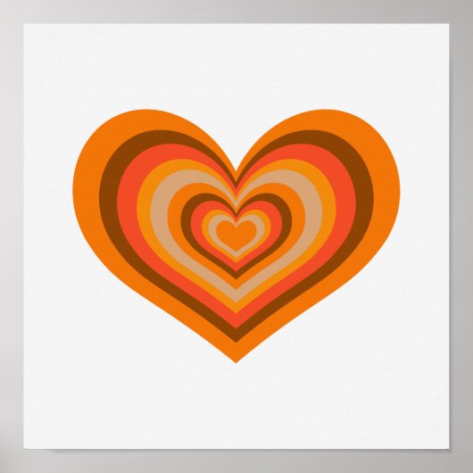 Minimal Retro Heart Wall Art Poster (Vorne)