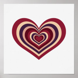 Minimal Retro Heart Wall Art Poster