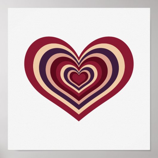 Minimal Retro Heart Wall Art Poster (Vorne)