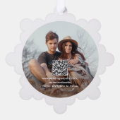 Minimal Retro Hochzeit Save the Date QR Weihnachte Ornament Karte (Rückseite)