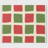 Minimal Retro Moderner Weihnachtsmann Karo Grosses Geschenkpapier (Flach)