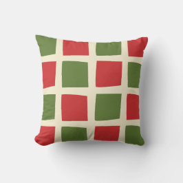 Minimal Retro Moderner Weihnachtsmann Karo Grosses Kissen