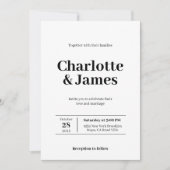 Minimal Retro Modernes Foto Skript Hochzeit Einladung (Vorderseite)