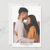 Minimal Retro Modernes Foto Skript Hochzeit Einladung (Rückseite)