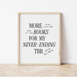 Minimal & Retro 'Nie endende TBR' Bücherliebhaber Poster