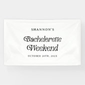 Minimal Retro Schwarz und Weiß Bachelorette Wochen Banner (Horizontal)