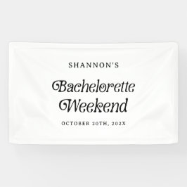 Minimal Retro Schwarz und Weiß Bachelorette Wochen Banner
