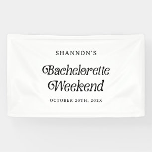 Minimal Retro Schwarz und Weiß Bachelorette Wochen Banner
