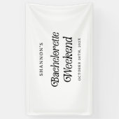 Minimal Retro Schwarz und Weiß Bachelorette Wochen Banner (Vertikal)