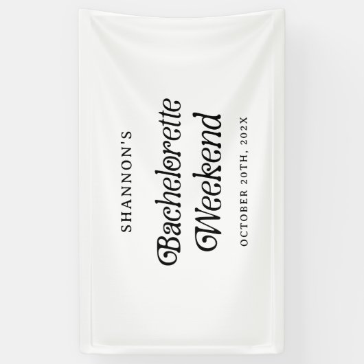 Minimal Retro Schwarz und Weiß Bachelorette Wochen Banner (Vertikal)