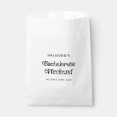Minimal Retro Schwarz und Weiß Bachelorette Wochen Geschenktütchen (Vorderseite)