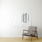 Minimal Retro Schwarz und Weiß Bachelorette Wochen Wandteppich (Beispiel (Horizontal))