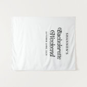 Minimal Retro Schwarz und Weiß Bachelorette Wochen Wandteppich (Vorderseite (Horizontal))