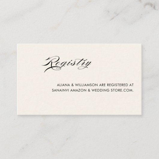 Minimal Retro schwarzes Geld Hochzeitsregister Begleitkarte (Vorderseite)