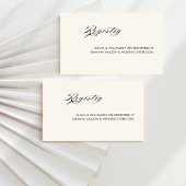 Minimal Retro schwarzes Geld Hochzeitsregister Begleitkarte