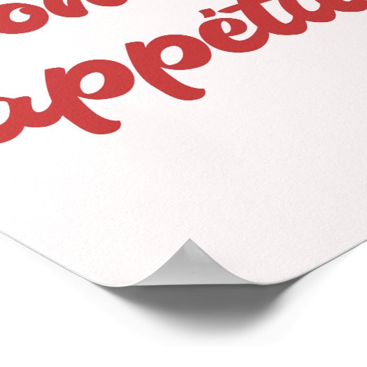 Minimal Retro Script 'Bon Appétit' Küche Poster (Ecke)