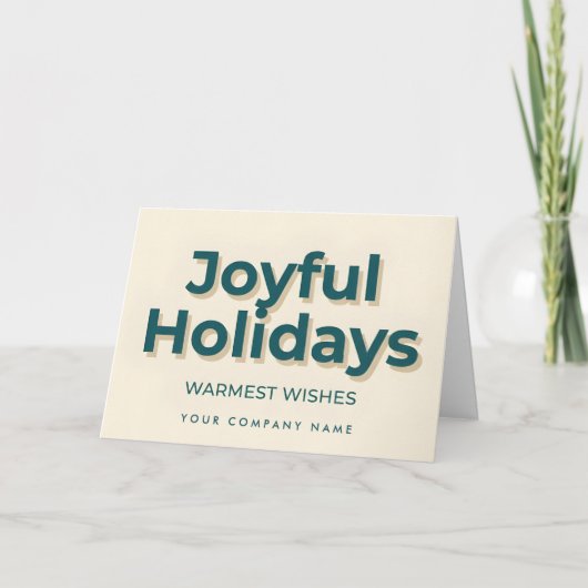 Minimal Retro Script Joyful Holidays Feiertagskarte (Vorderseite)
