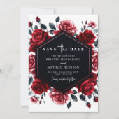 Minimal Romance Crimson Red Wedding Save The Date (Vorderseite)
