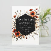 Minimal Romantische Hochzeit Terracotta Save The Date (Stehend Vorderseite)