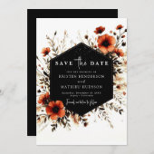 Minimal Romantische Hochzeit Terracotta Save The Date (Vorne/Hinten)