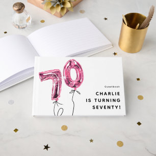 Minimal Rosa 70 Luftballon 70. Geburtstagsfeier Gästebuch