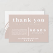 Minimal rosa Bestellung Beilage Vielen Dank für Ih Begleitkarte (Vorne/Hinten)