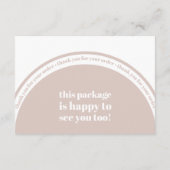 Minimal rosa Bestellung Beilage Vielen Dank für Ih Begleitkarte (Rückseite)