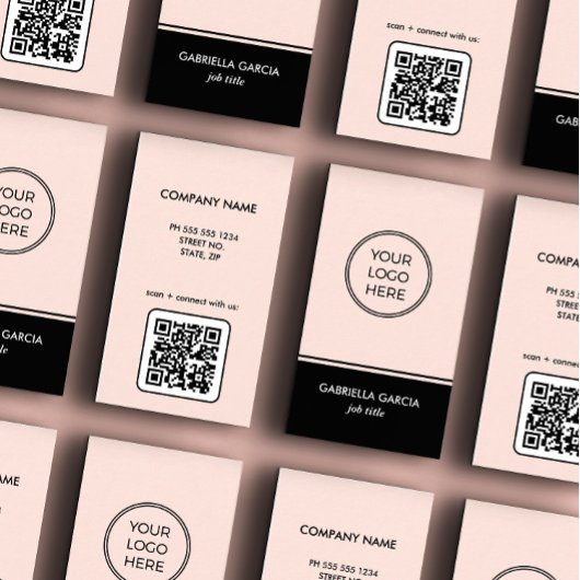 Minimal rosa Ihre QR-Code-Visitenkarte für Ihr Log Visitenkarte