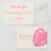 Minimal rosa Leaf Verleih dank Karte (Vorne/Hinten)