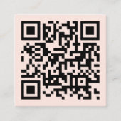Minimal Rosa QR Code Social Media Icons Quadratische Visitenkarte (Vorderseite)
