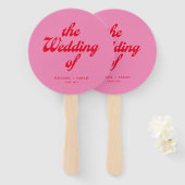 Minimal rosa Retro Hochzeit Fächer (Vorne und Hinten)