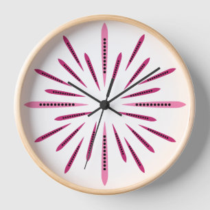 Minimal rosa Retro Inspiriert Sternexplosion Uhr