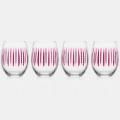 Minimal rosa Retro Inspiriert Weinglas Ohne Stiel (Hinten)