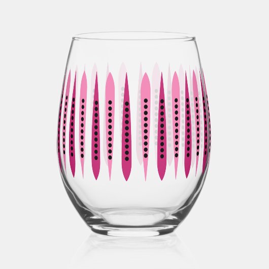 Minimal rosa Retro Inspiriert Weinglas Ohne Stiel (Links)