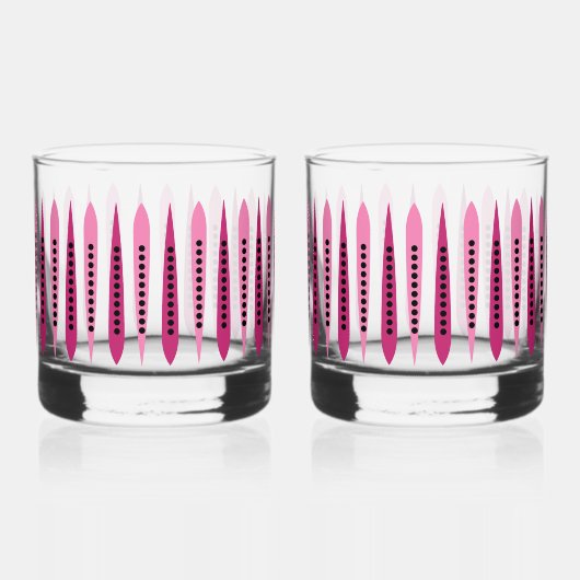 Minimal rosa Retro Inspiriert Whiskyglas (Rückseite)