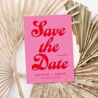 Minimal rosa Retro Save the Date