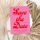 Minimal rosa Retro Save the Date