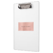 Minimal rosa Rose Gold Metallic Rectangle Klemmbrett (Links)