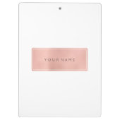 Minimal rosa Rose Gold Metallic Rectangle Klemmbrett (Rückseite)