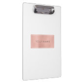 Minimal rosa Rose Gold Metallic Rectangle Klemmbrett (Rechts)