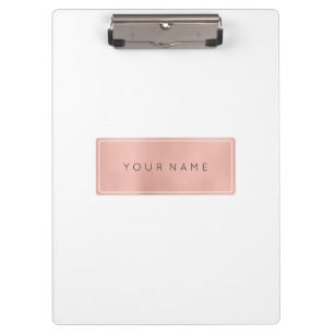 Minimal rosa Rose Gold Metallic Rectangle Klemmbrett