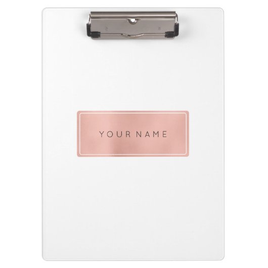 Minimal rosa Rose Gold Metallic Rectangle Klemmbrett (Vorderseite)