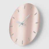 Minimal rosa Rose Gold Metallisches Blush Powder G Große Wanduhr (Winkel)