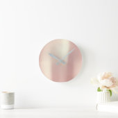 Minimal Rosa Rose Rose Gold Blush Silk Metallic Runde Wanduhr (Zuhause)
