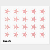 Minimal rosa Starfish Sticker, Beach Theme Runder Aufkleber (Blatt)