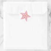 Minimal rosa Starfish Sticker, Beach Theme Runder Aufkleber (Tasche)