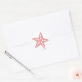 Minimal rosa Starfish Sticker, Beach Theme Runder Aufkleber (Umschlag)