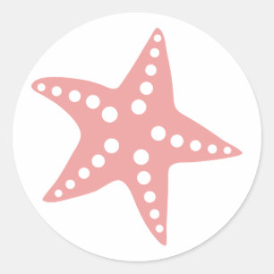 Minimal rosa Starfish Sticker, Beach Theme Runder Aufkleber